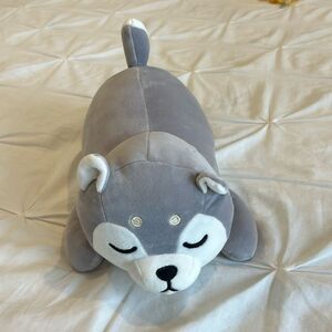 Husky Plush Pillow Stuffed Animal Super Soft Toy For Kids & Adults Size 13.7"